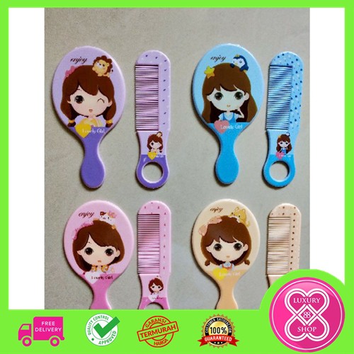 Cermin Kecil Lovely Girl Set 2 in 1