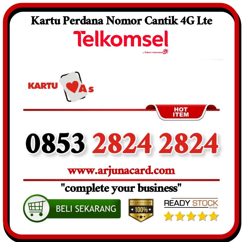 PERDANA NOMOR CANTIK AS ABCD ABCD TELKOMSEL 2824 2824 4GLTE