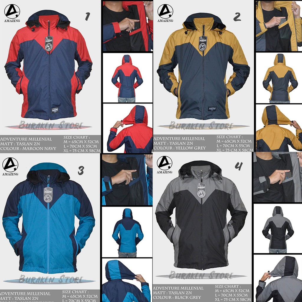 Jaket Motor Harian Parasut Wanita - Pria Windbreaker Outdoor Anti Air Tahan Angin - Rainbow AMZ