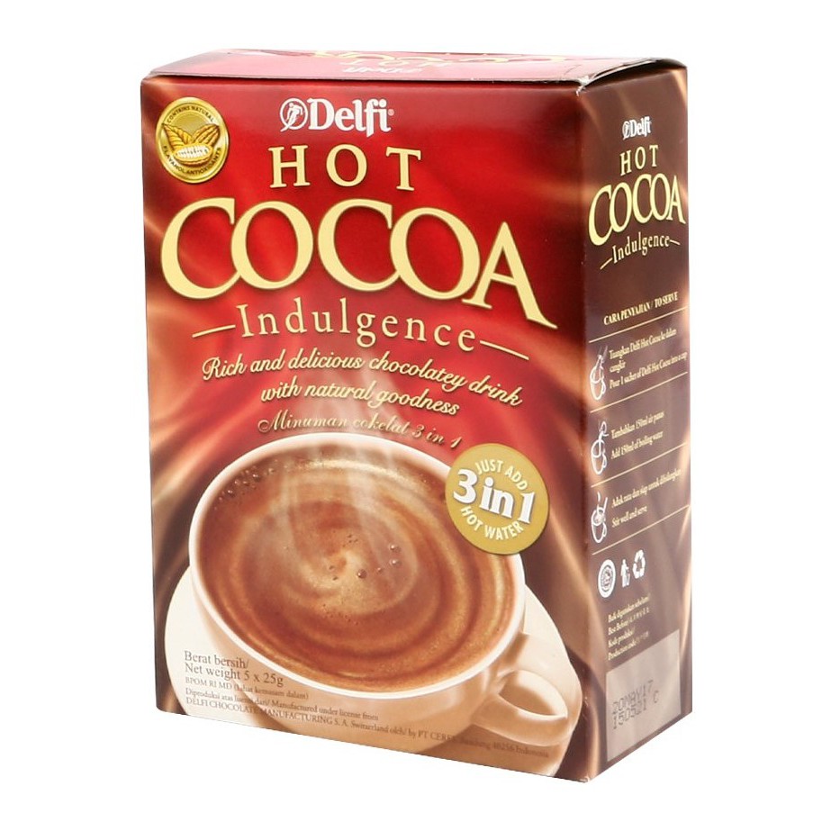 

MINUMAN COKLAT INSTAN 3 IN 1 DELFI HOT COCOA CHOCOLATE 125 GR
