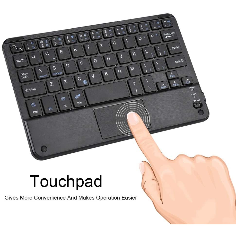 Keyboard wireless Bluetooth 8 inch lengkap dengan mouse touchpad size