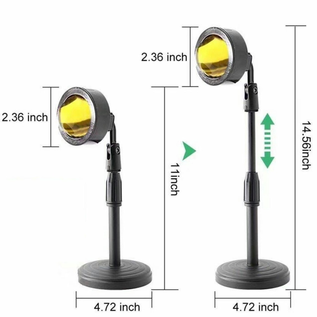 Lampu Sunset Lampu Hias Kamar Lampu Sunset Aesthetic Lampu Tidur Proyektor Lampu Hias Sunset 4 Film 6 Warna