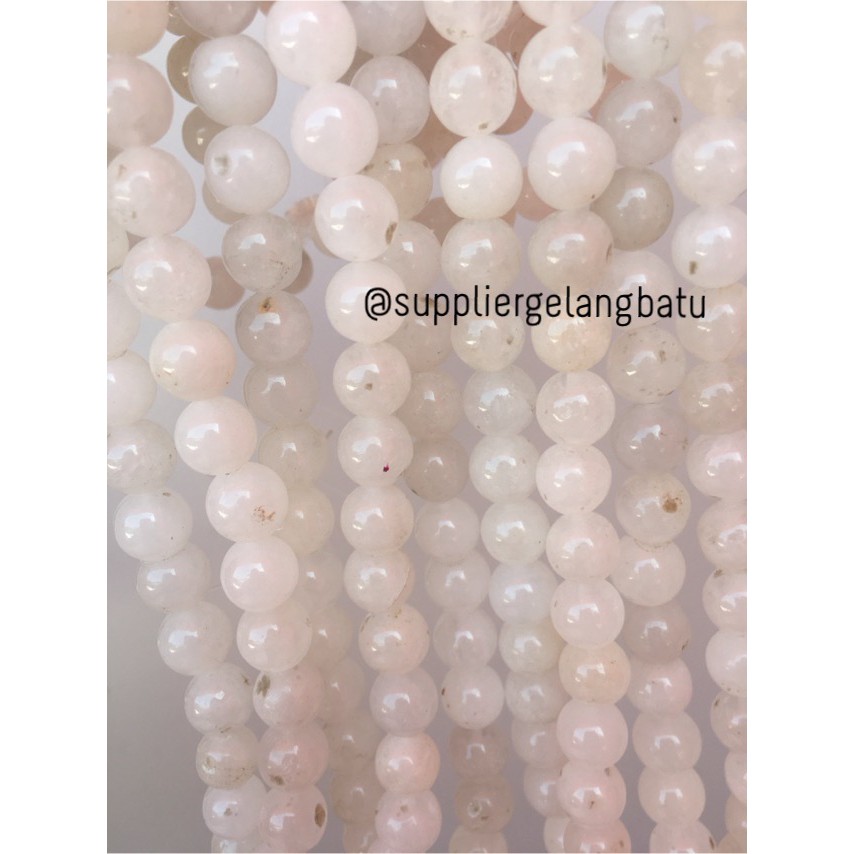 batu agate 10mm putih bening clear white akik aksesoris fashion olshop aksesoris bahan craft beads