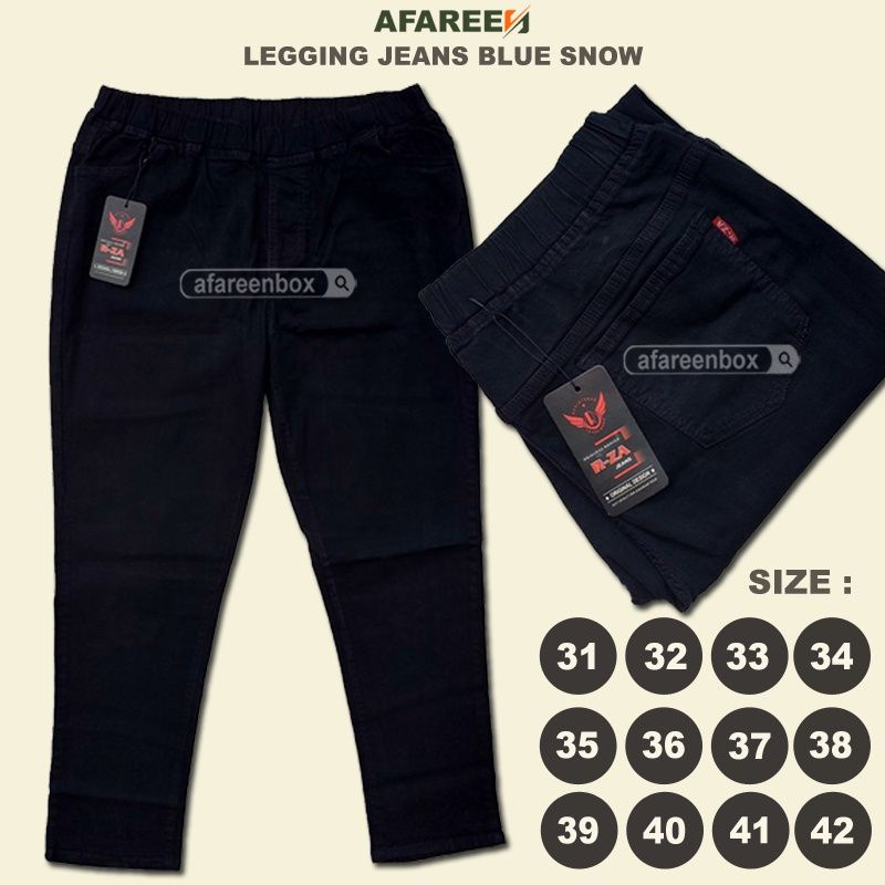 Celana Panjang Jeans Wanita Legging Jeans Bigsize Pinggang Karet Melar Stretch Jumbo Celana Jeans Polos Basic 31-42