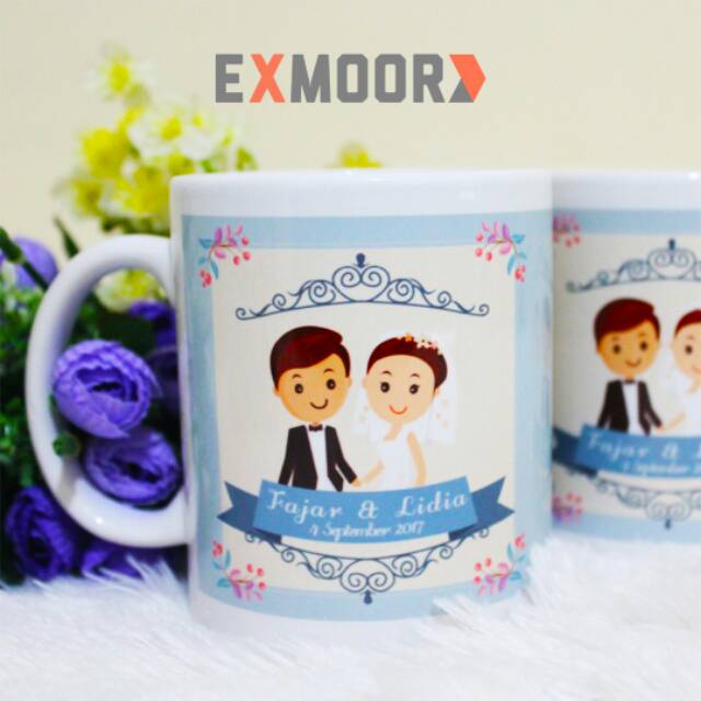 Mug Couple Bride &amp; Groom 3 Kado Pernikahan