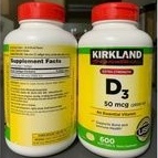 Kirkland Vitamin D3 Extra Strength 2000iu 600 Softgels
