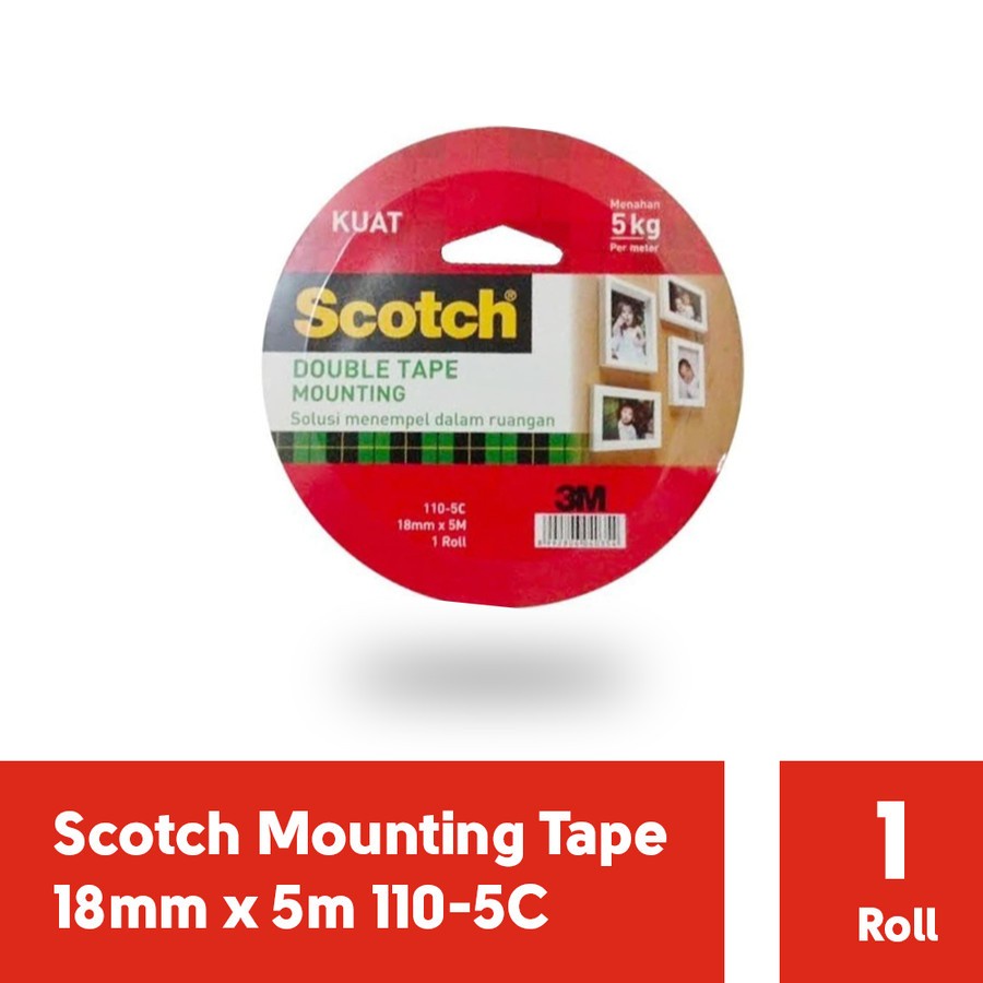 

SOLASI DOUBLE TIP 3M SCOTCH MOUNTING BUSA FOAM TAPE 18 MM X 5 METER STRONG