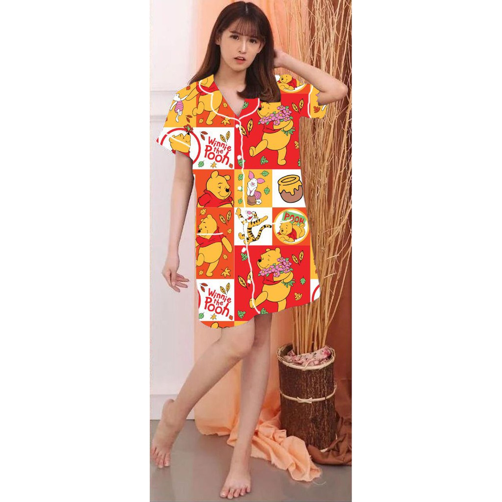 dealshop BAJU TIDUR PIYAMA THE POOH ORANGE