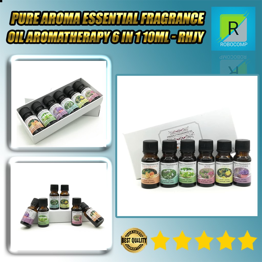 Pure Aroma Essential Fragrance Oil Aromatherapy 6 in 1 10ml - RHJY