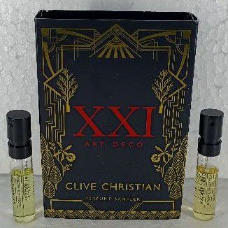 Vial Set Parfum OriginaL Clive Christian XXI Art Deco 2 Pc Cypress &amp; Vanilla Orchid