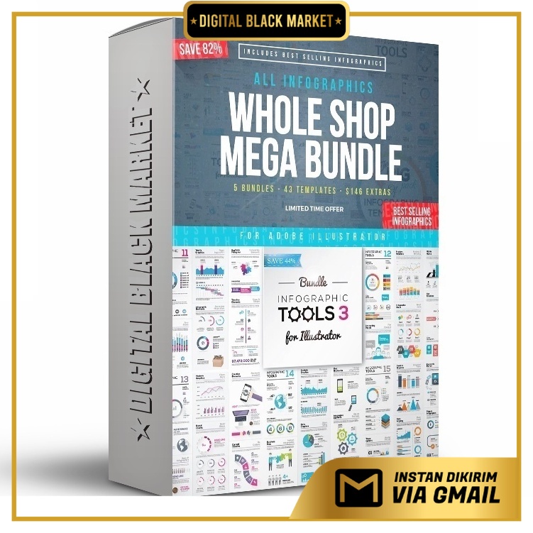 Infographic Mega Bundle Whole Shop - Vector Designs