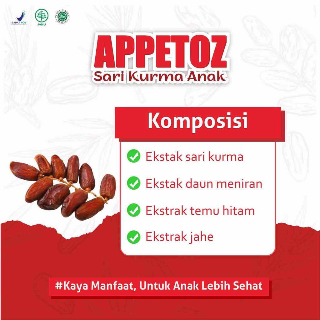 Appetoz Sari Kurma - Paket Isi 4 Botol