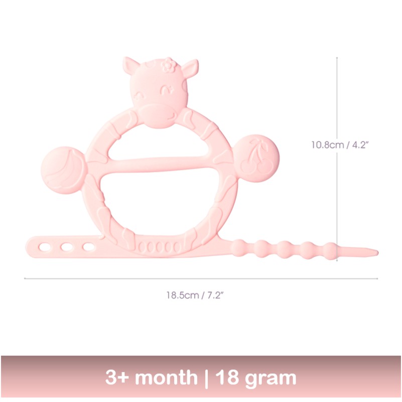 LIGERA Teether Silicone Baby Cow Gigitan Bayi Bentuk Gelang Sapi Premium Silikon BPA FREE