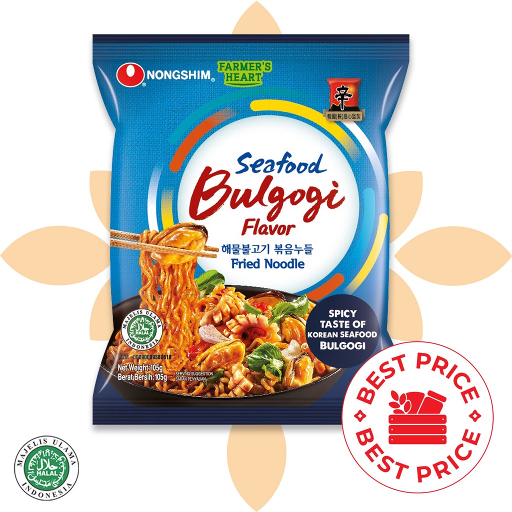 NONGSHIM - SEAFOOD BULGOGI FRIED NOODLE RAMYUN - 105 GR