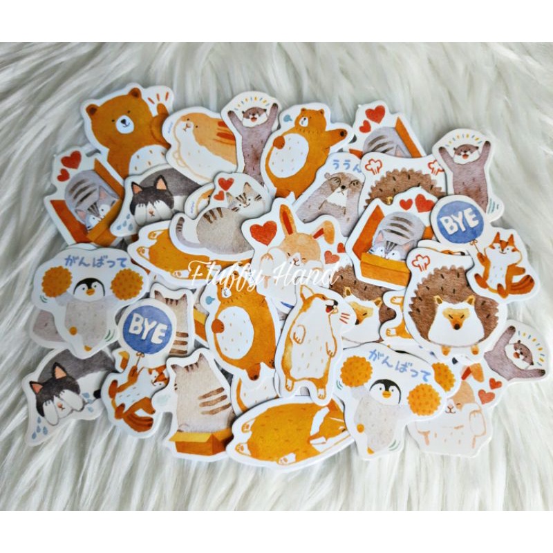 10PCS STIKER CUTE DIE CUT ESTETIK DIARY BUJO SCRAPBOOK LAPTOP HP KAWAII ANIMALS