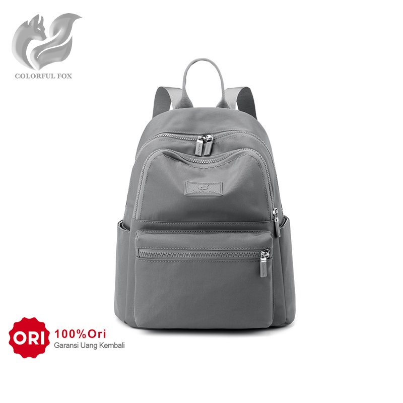 COLORFUL FOX 0483 Tas Ransel Wanita Backpack Wanita Remaja Tas Anti Air WATCHKITE BAEOS-Gray