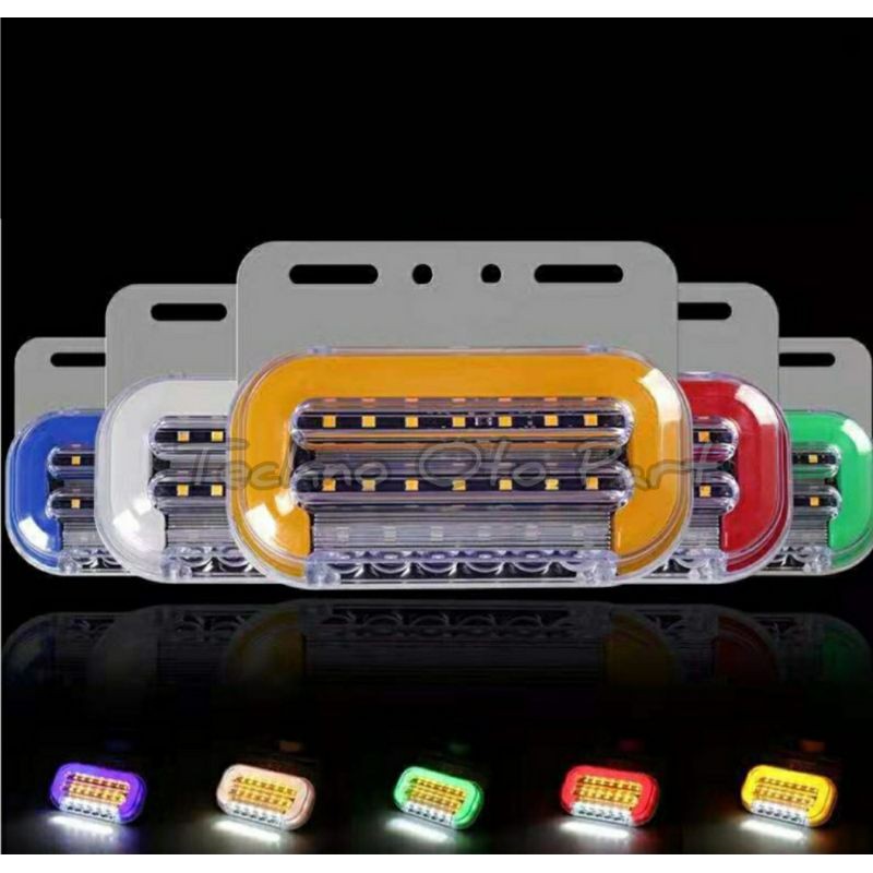 Lampu Led Samping Bak Truk 24v 2Warna Sein Running Light