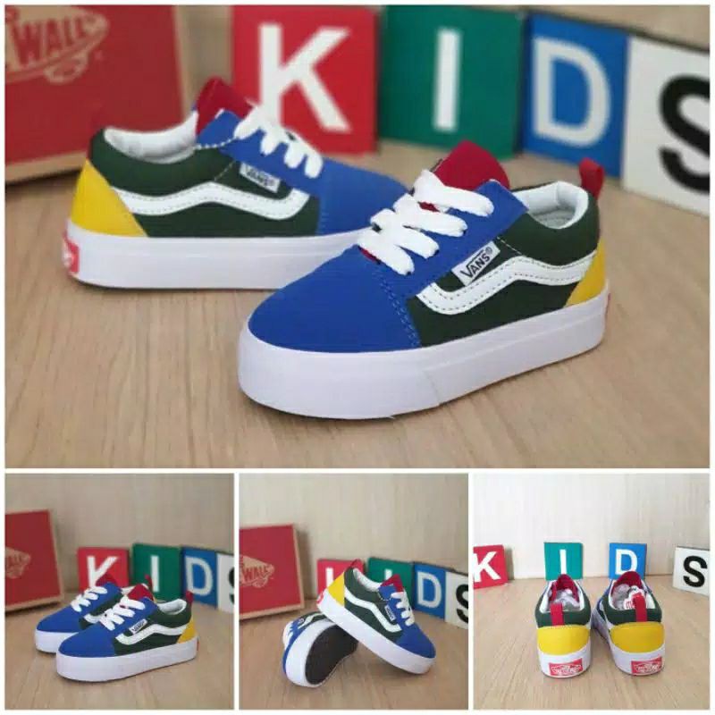 Sepatu Anak Vans Old Skool Rainbow Mario Laki Laki Perempuan Sepatu Baby Cowo Cewe Premium