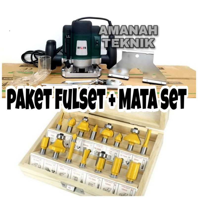 Mesin Router Profil kayu trimmer Ryota Bobok kayu fulset bonus Mata set 12pcs