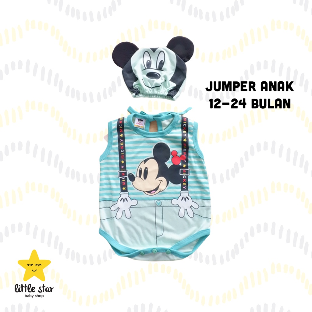 Oyuki Setelan Jumper Topi Anak Bayi Cewek Cowok | Hansop Mickey Mouse Disney