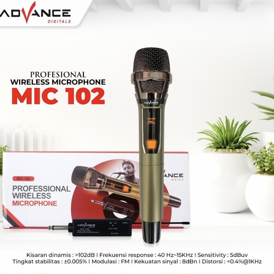 ADVANCE Mic Wireless 102 / Mic Wireless Murah / Single