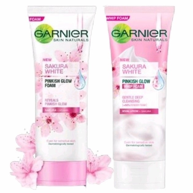 ✦SINAR✦Garnier Sakura White Pinkish glow Foam dan whip foam