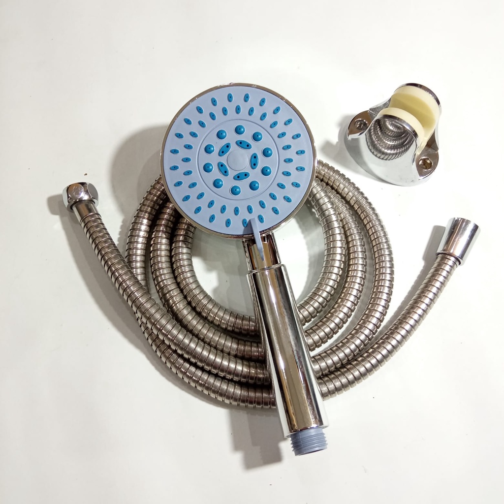 Shower Kepala Mandi Shower Head Pancuran Deras 8043 Plus Selang Dan Gantungan