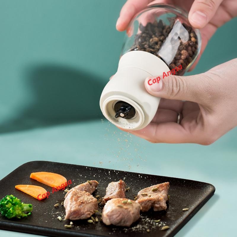 GRINDER LADA MERICA ROCK SALT GILINGAN PENGGILING MANUAL PEPPER MILL PUTAR ADJUSTABLE CERAMIC STAINLESS STEEL KERAMIK TEMPAT GILINGAN BUMBU