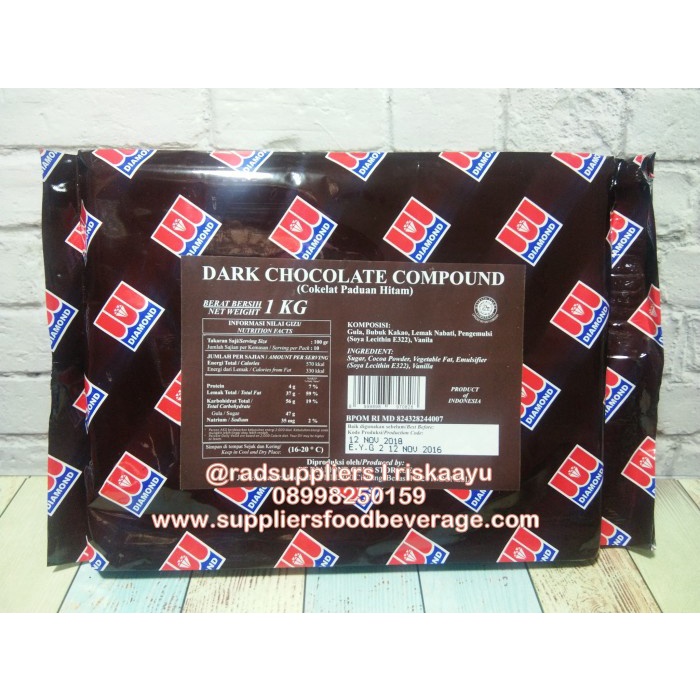 

ORIGINAL MURAH Diamond Dark Compound Chocolate 1kg