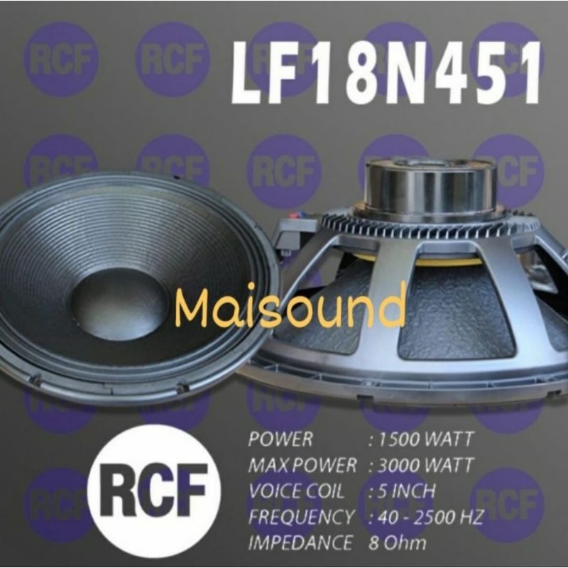 SPEAKER KOMPONEN RCF LF18N451 SPEAKER 18 INCH RCF LF18 N451 WOOFER