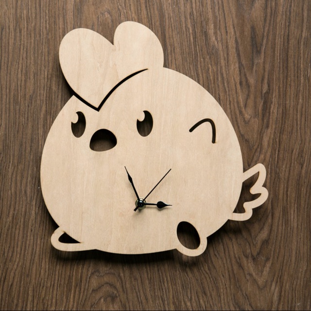 

Cute Chicken cherry wood wallclock