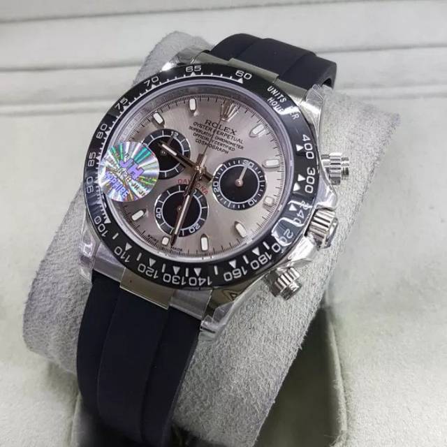 Rolex Daytona Daytona Silver Black Rubber Swiss Eta 1:1