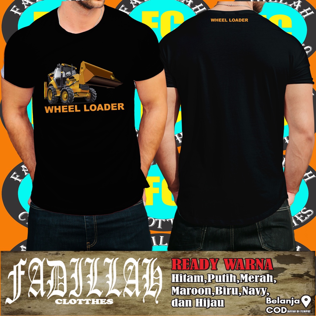 Kaos baju Wheel Loader Excavator Alat Berat Komatsu Baju Distro
