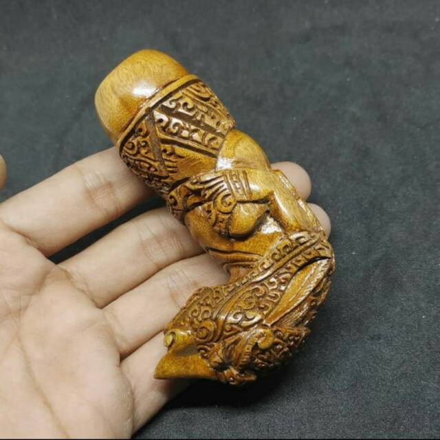 Handle Hulu Gagang Keris Kayu Ukir Ukiran Jawa Demang Model Kuno
