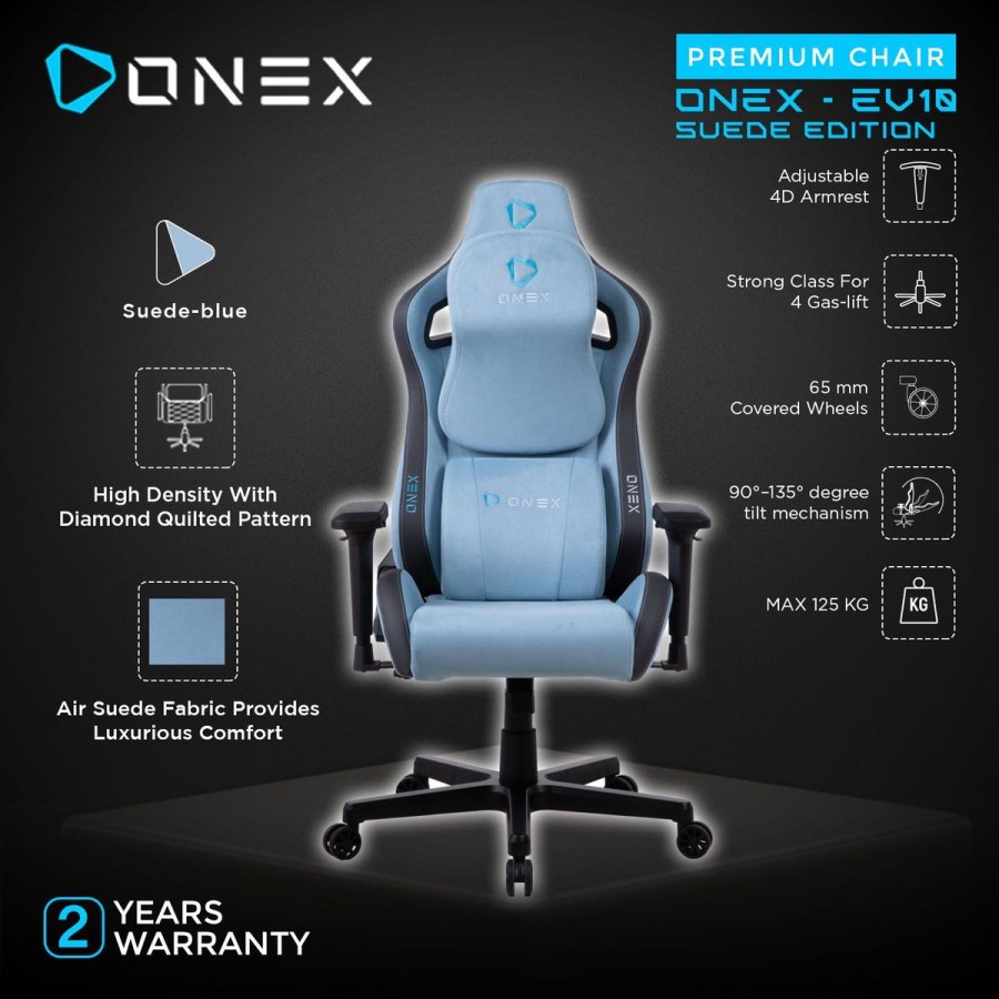 ONEX EV10 EVOLUTION SUEDE EDITION KURSI GAMING CHAIR - BLUE