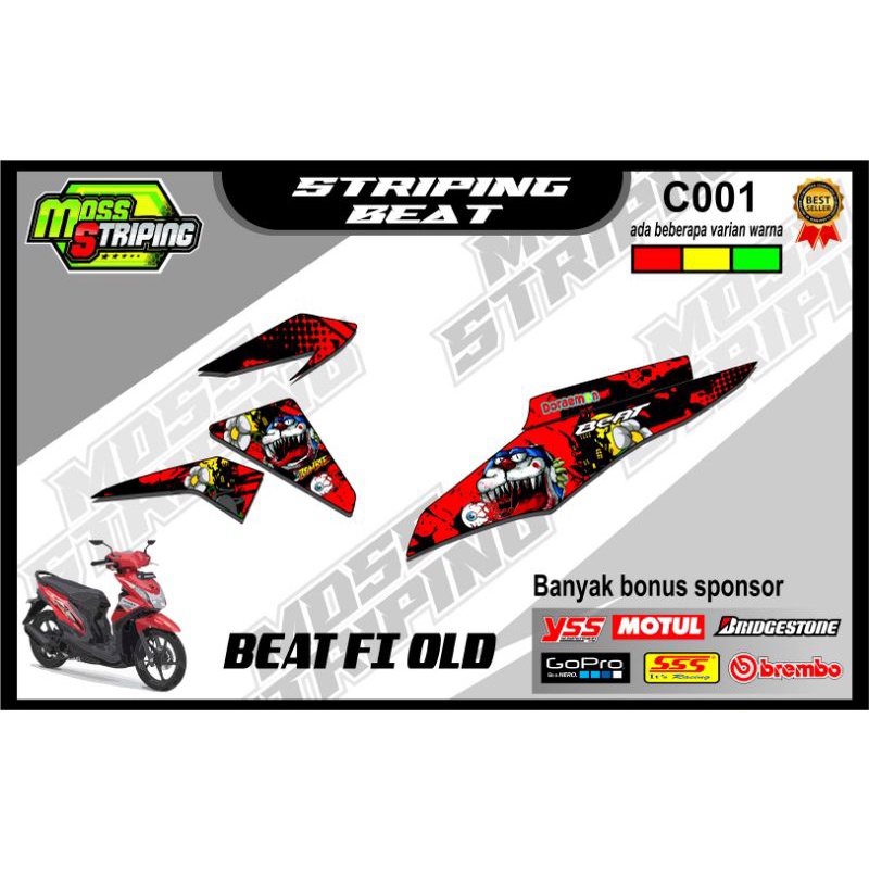 Stiker Beat fi Beat injeksi variasi motor stiker tema doraemon zombie anti luntur pnp honda beat