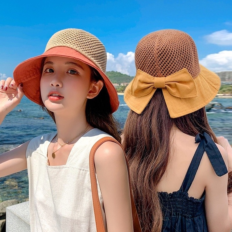 Topi Pantai Model Lipat Bahan Mesh Untuk Musim Panas 220329