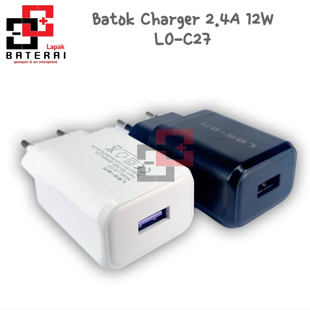 Log on LO-C27 Adapter Charger Batok 2.4A Fast Charging 12W Single Port