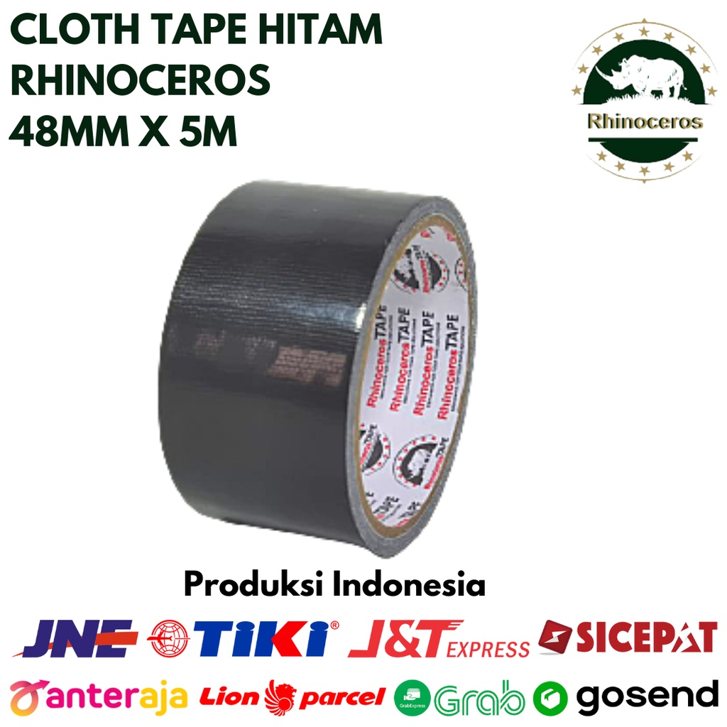 Cloth Tape RHINOCEROS TAPE Lakban Kain Lakban Jilid Selotip Kain Isolasi Kain 48m x 5 meter