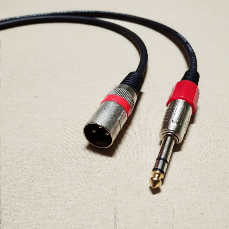 Kabel jack XLR -Jek xlr 3 pin male to jack akai stereo 6.5mm 2meter