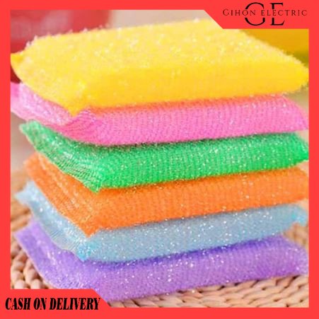 Spons Cuci Piring Warna Warni Spon Sponge Sabut Jaring Alat Dishwashing Dapur Masak Busa