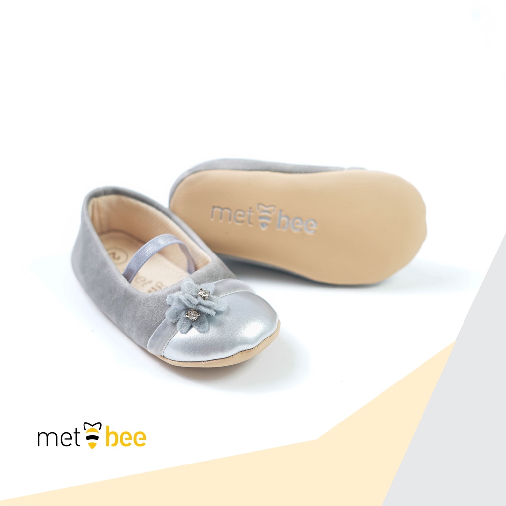 Metbee Prewalker Shoes Cheryl Pink / Grey - Sepatu Bayi