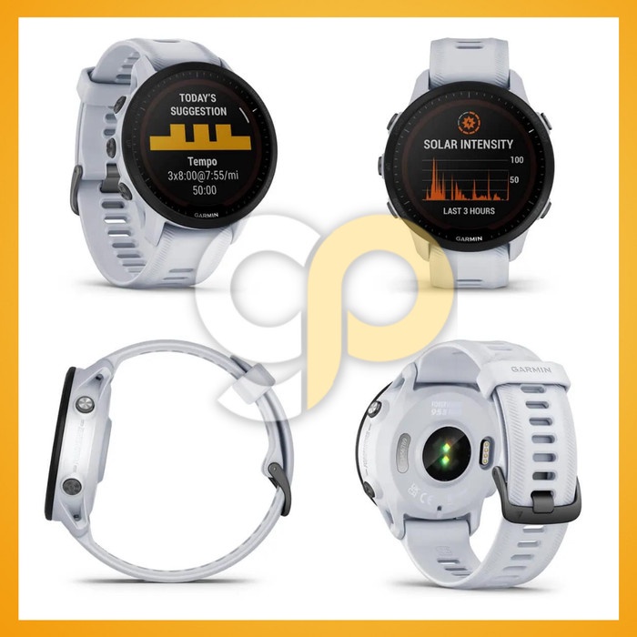 Garmin Forerunner 955 Solar White FR 955 Whitestone - Garansi TAM 2Th - Solar Whiteston