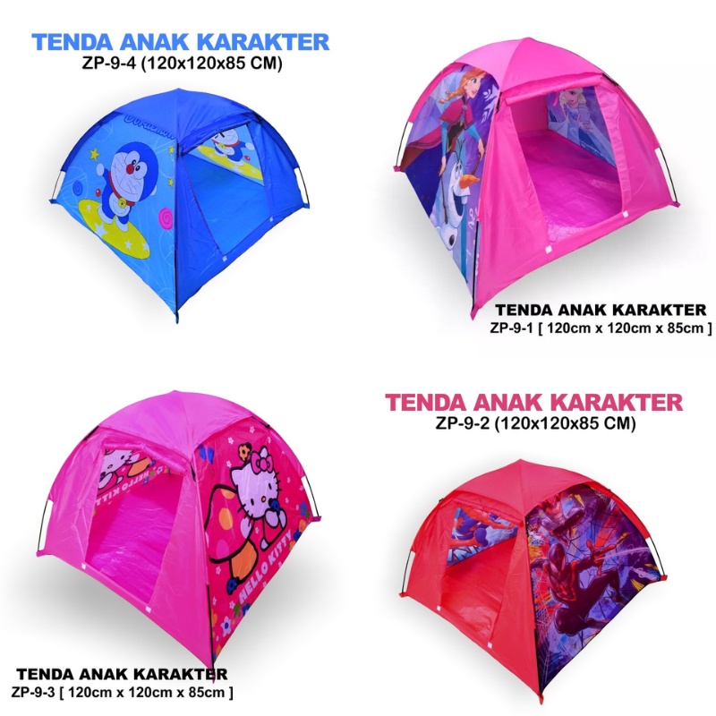 CUCI GUDANG Barang Bagus Tenda Anak Karakter / Rumah Bermain / Camping Tent Cars Hello Kitty Frozen Mickey Spiderman Princess Tenda Camping Karakter Kartun Anak Outdoor Indoor Tenda Bermain Praktis Murah