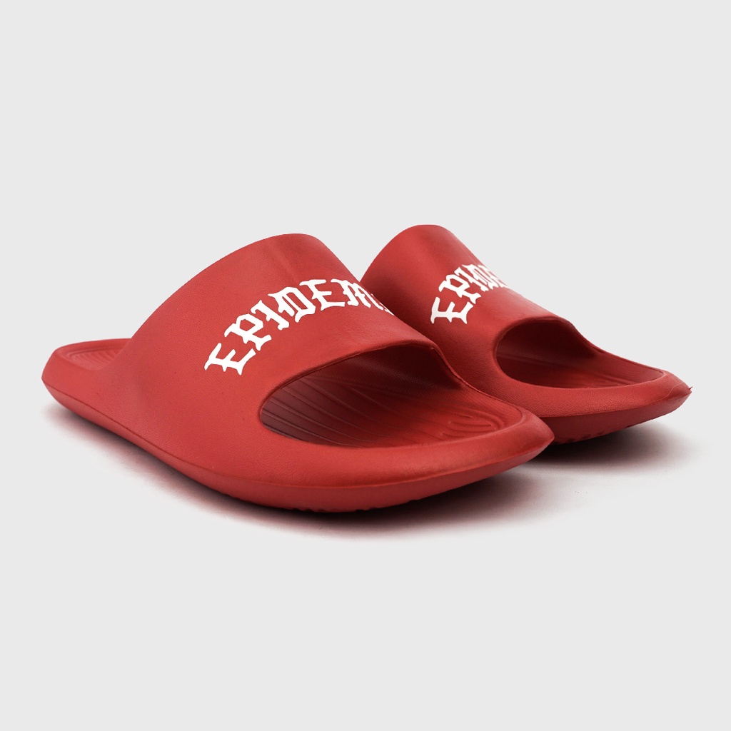 Epidemic Slide Sandal Red Goth