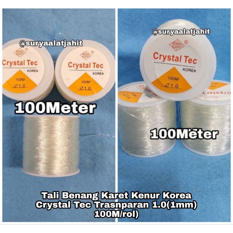 Tali Karet 1.0 (1mm) 100M Crystal Korea 1Rol@100M = rp.15.750/1Rol