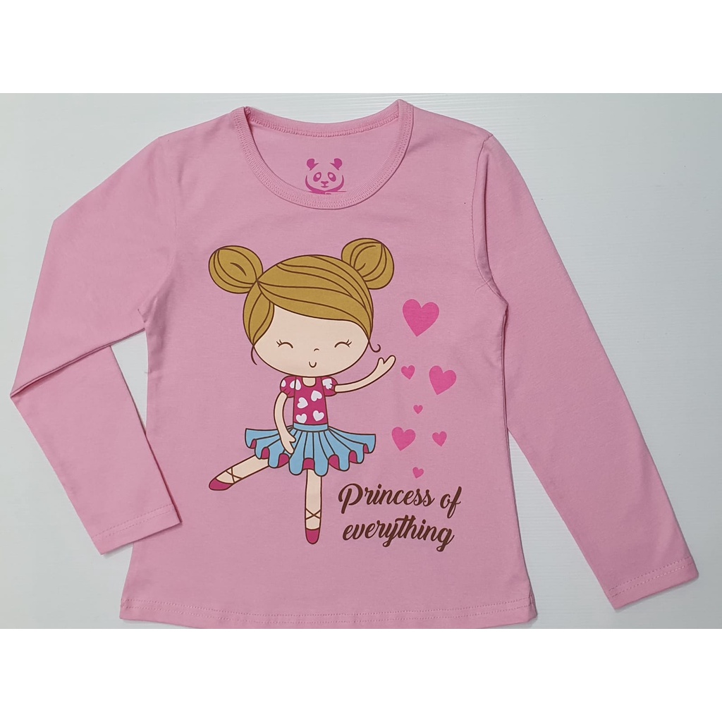 RKA - KLGCe Kaos Lengan Panjang Anak Karakter Princess Balet Love Pink
