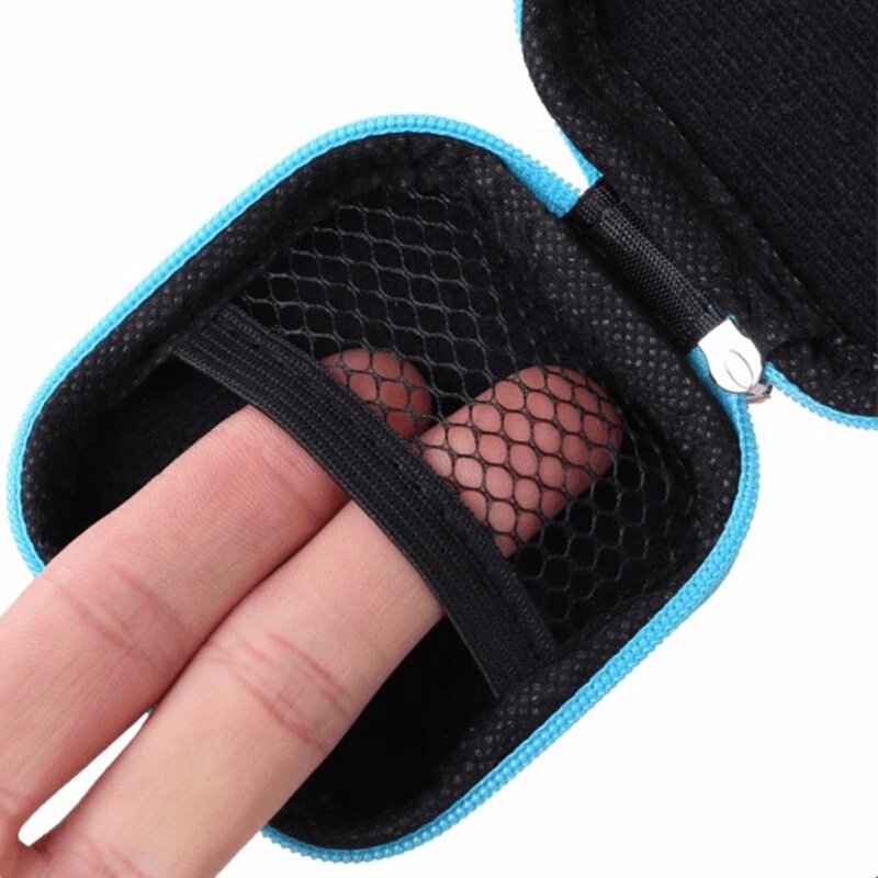 1Pc Hard Mesh Pocket Box,Zipper Earbuds Cover, Earphone Storage Bag Case