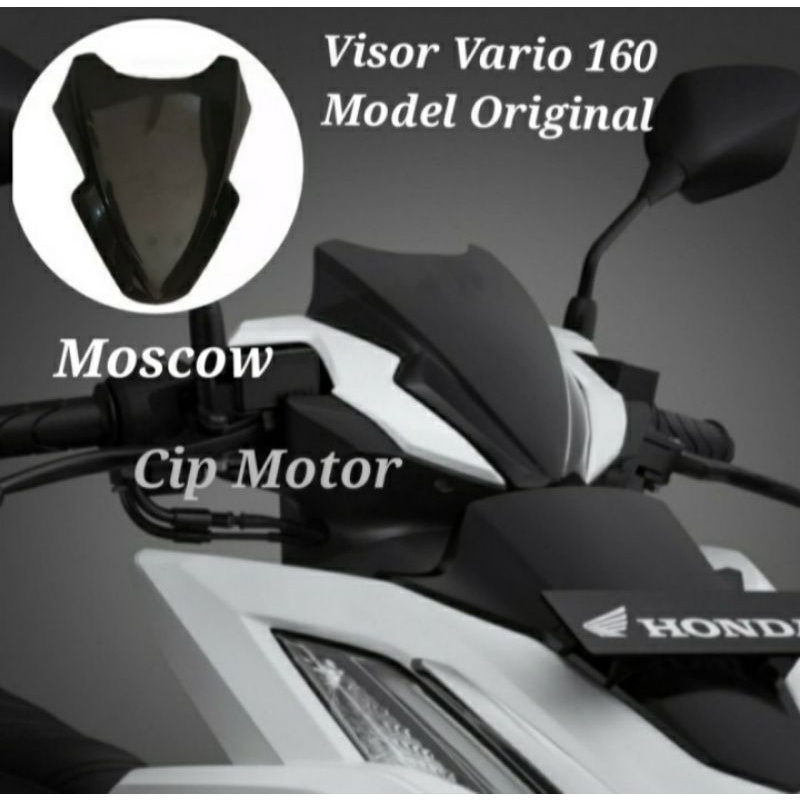 Visor VARIO 160 Khusus ABS Model Original hitam glossy Moscow