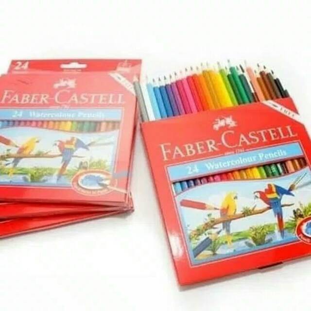 

Faber Castell Pensil warna water colour 24 warna free kuas